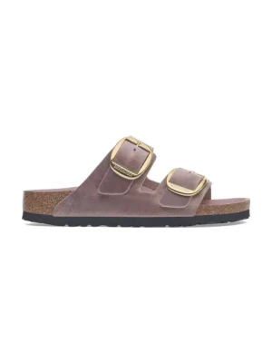 Birkenstock klapki skórzane Arizona Big Buckle damskie kolor fioletowy 1029266