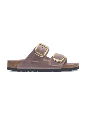 Birkenstock klapki skórzane Arizona Big Buckle damskie kolor fioletowy 1029267