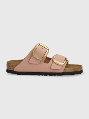 Birkenstock klapki nubukowe ARIZONA BIG BUCKLE damskie kolor różowy 1024074 1024074-OldRose
