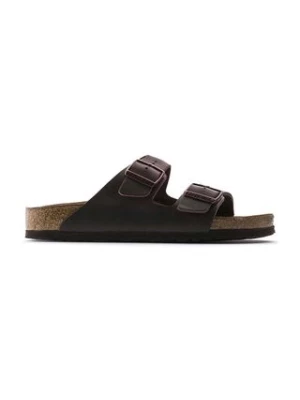 Birkenstock klapki skórzane Arizona damskie kolor brązowy 452763