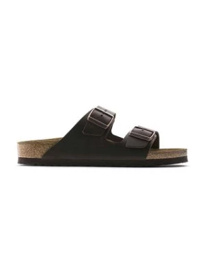 Birkenstock klapki skórzane Arizona damskie kolor brązowy 52533