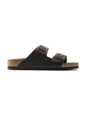 Birkenstock klapki skórzane Arizona damskie kolor brązowy 52533