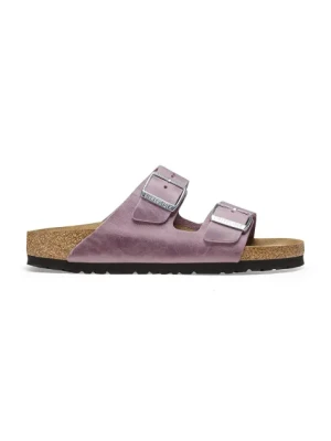 Birkenstock klapki skórzane Arizona damskie kolor fioletowy 1025490