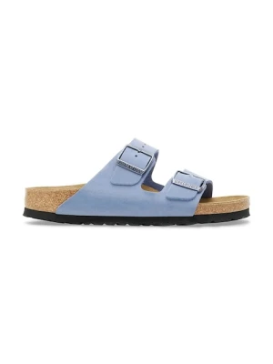 Birkenstock klapki skórzane Arizona damskie kolor niebieski 1030864