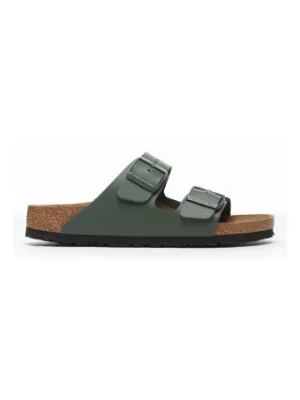 Birkenstock klapki skórzane Arizona damskie kolor zielony 1029107