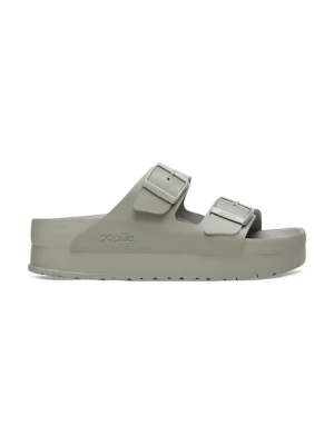 Birkenstock klapki skórzane Arizona Flex Platform Birkenstock x Papillio damskie kolor szary na platformie 1026913
