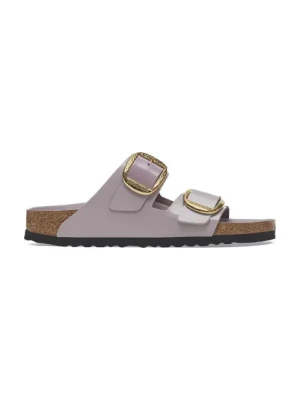 Birkenstock klapki skórzane Arizona Hammered Buckle damskie kolor fioletowy 1029762