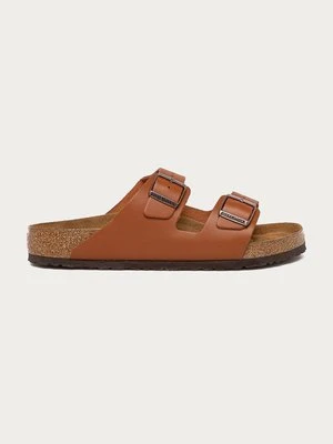 Birkenstock klapki skórzane Arizona męskie kolor brązowy 1019019