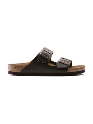 Birkenstock klapki skórzane Arizona męskie kolor brązowy 51101