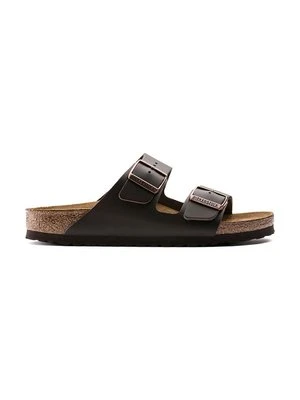 Birkenstock klapki skórzane Arizona męskie kolor brązowy 51101