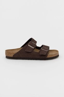 Birkenstock klapki nubukowe Arizona kolor brązowy