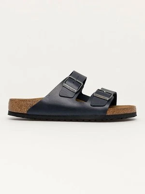 Birkenstock klapki skórzane Arizona męskie kolor granatowy 1013643