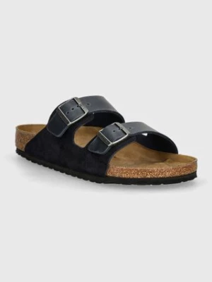 Birkenstock klapki skórzane Arizona męskie kolor granatowy 1028152