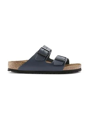 Birkenstock klapki skórzane Arizona męskie kolor granatowy