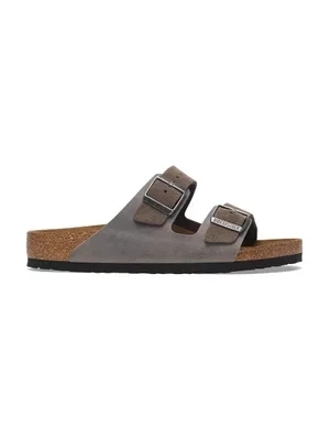 Birkenstock klapki skórzane Arizona męskie kolor zielony 1029159