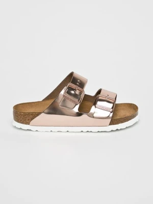 Birkenstock klapki skórzane Arizona SFB damskie kolor różowy 952091