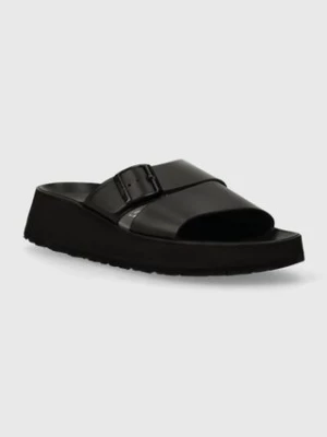 Birkenstock klapki skórzane BIRKENSTOCK X PAPILLIO Almina damskie kolor czarny na platformie 1026872