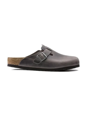 Birkenstock klapki mules damskie zamszowe Boston szary