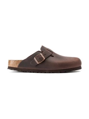 Zdjęcie produktu Birkenstock klapki skórzane Boston damskie kolor brązowy 860133