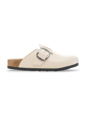Birkenstock klapki skórzane Boston HEX damskie kolor beżowy 1030905