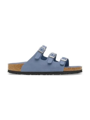 Birkenstock klapki skórzane Florida HEX damskie kolor niebieski 1030380