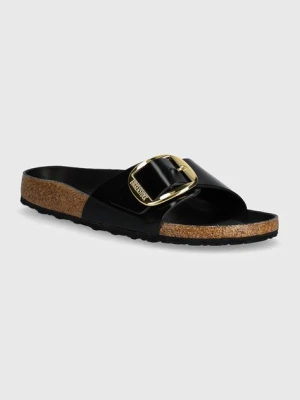 Birkenstock klapki skórzane Madrid Big Buckle damskie kolor czarny 1022650