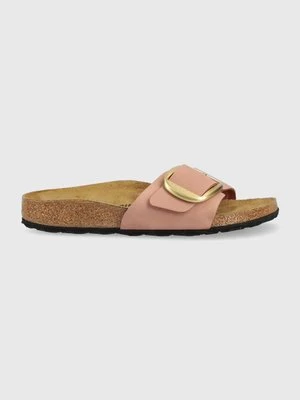 Birkenstock klapki skórzane Madrid Big Buckle damskie kolor różowy 1024039