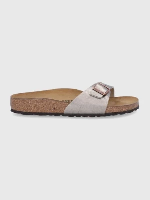 Birkenstock klapki skórzane Madrid damskie kolor złoty 1020632