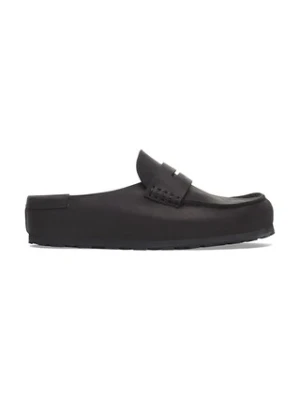 Birkenstock klapki skórzane Naples Wrapped LEOI męskie kolor czarny 1029711