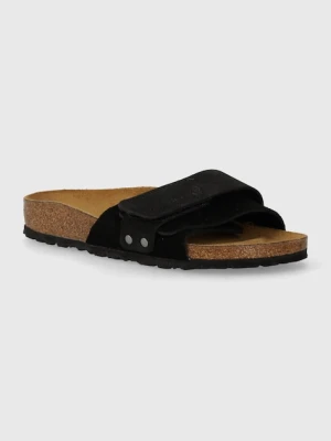 Birkenstock klapki skórzane Oita czarny