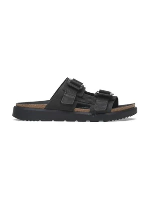 Birkenstock klapki skórzane Shinjuku 2S LEA/TEX męskie kolor czarny 1029640