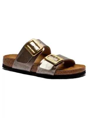 Birkenstock Klapki Sydney CB | z dodatkiem skóry