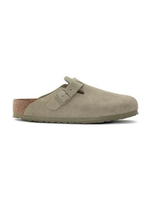 Birkenstock klapki zamszowe Boston kolor zielony 1025788