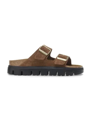 Birkenstock klapki zamszowe Arizona Chunky Birkenstock x Papillio damskie kolor brązowy na platformie 1028389