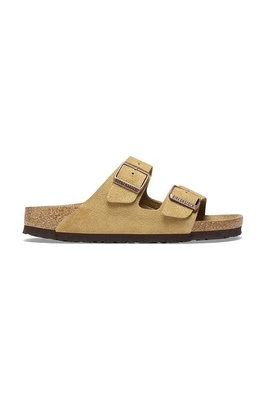 Birkenstock klapki zamszowe Arizona damskie kolor beżowy 1026174