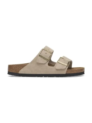 Birkenstock klapki zamszowe Arizona damskie kolor beżowy 1029260