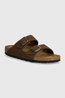 Birkenstock klapki zamszowe Arizona damskie kolor brązowy 1028264