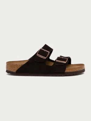 Birkenstock klapki zamszowe Arizona damskie kolor brązowy 951313
