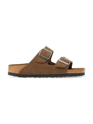 Birkenstock klapki zamszowe Arizona kolor brązowy 1030863