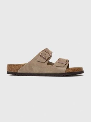 Birkenstock klapki zamszowe Arizona męskie kolor beżowy 51461