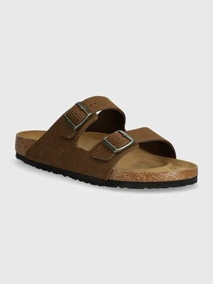 Birkenstock klapki zamszowe Arizona męskie kolor brązowy 1028280