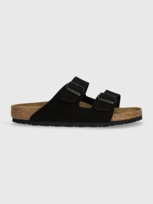 Birkenstock klapki zamszowe Arizona męskie kolor czarny 1027152