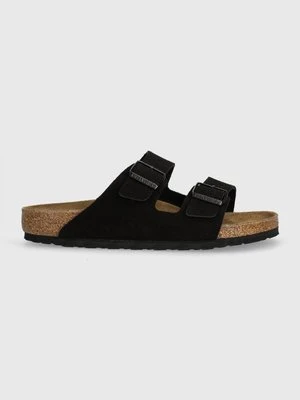 Birkenstock klapki zamszowe Arizona męskie kolor czarny 1027152