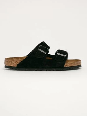 Birkenstock klapki zamszowe Arizona męskie kolor czarny