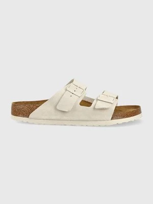 Birkenstock klapki zamszowe Arizona męskie kolor szary 1024554-lgrey