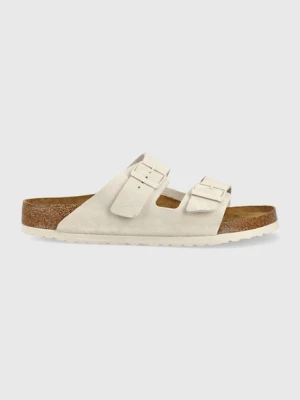 Birkenstock klapki zamszowe Arizona męskie kolor szary 1024554-lgrey