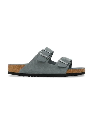 Birkenstock klapki zamszowe Arizona męskie kolor szary 1030860