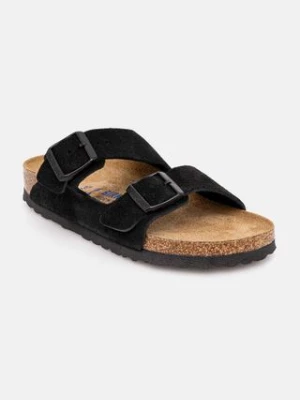 Birkenstock klapki zamszowe Arizona SFB damskie kolor czarny 951323