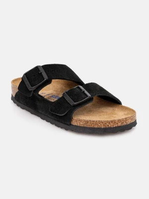 Birkenstock klapki zamszowe Arizona SFB damskie kolor czarny 951323