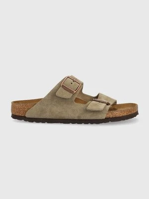 Birkenstock klapki zamszowe Arizona VL damskie kolor szary 51463